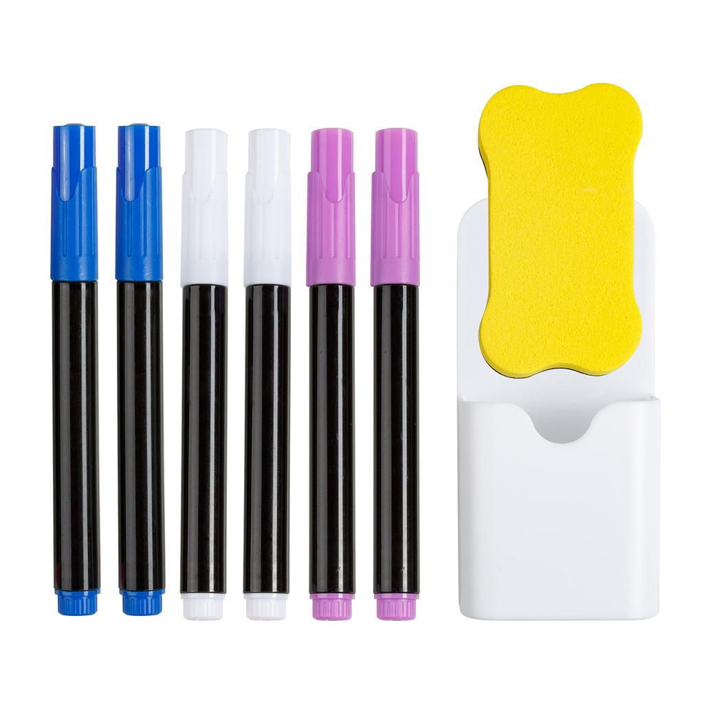 Clear Magnetic Calendar for Fridge Set 6 Colors Markers and Pen Container Weekly Celsius Blank Planning Board Acrylic for Fridge 23X33CM