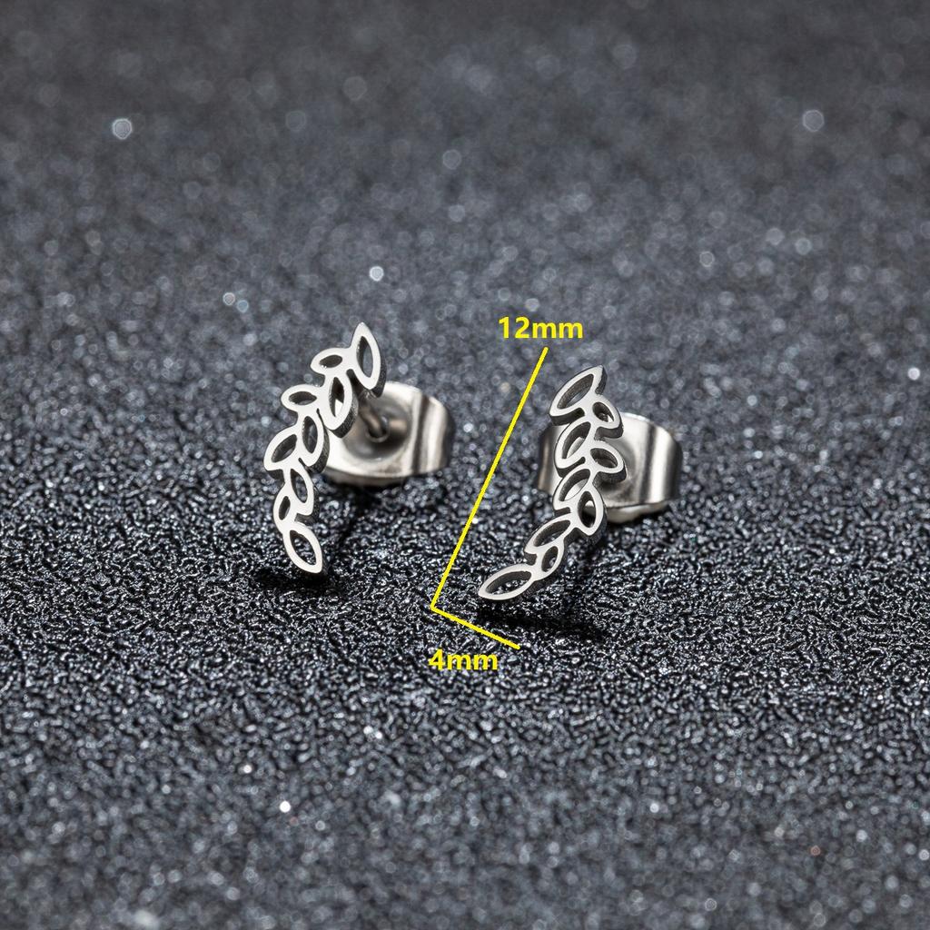 Bohemian Tiny Monstera Leaves Stud Earrings For Women Piercing Ear Surgical Steel Plant Leaves Ear Studs Pendientes Gift