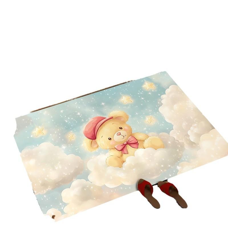 Cartoon cute bathroom mat non-slip quick drying mat household toilet absorbent carpet toilet door mat
