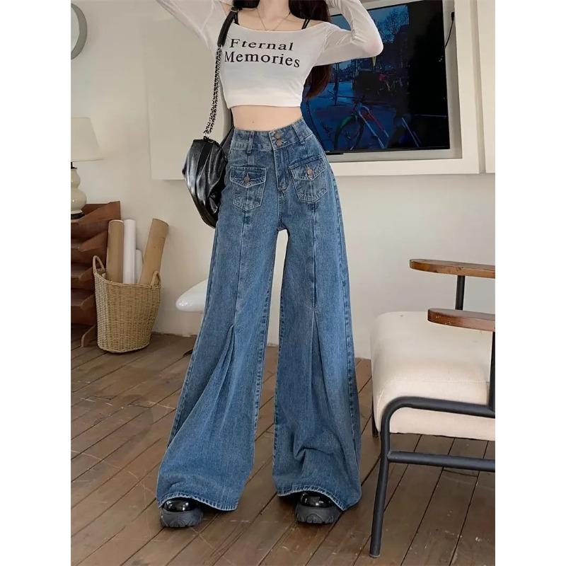 Pantaloni A Vita Alta Gamba Larga In Seta Di Latte, Donna, Vari Colori, Taglie S-XL, Look Elegante E Comodo