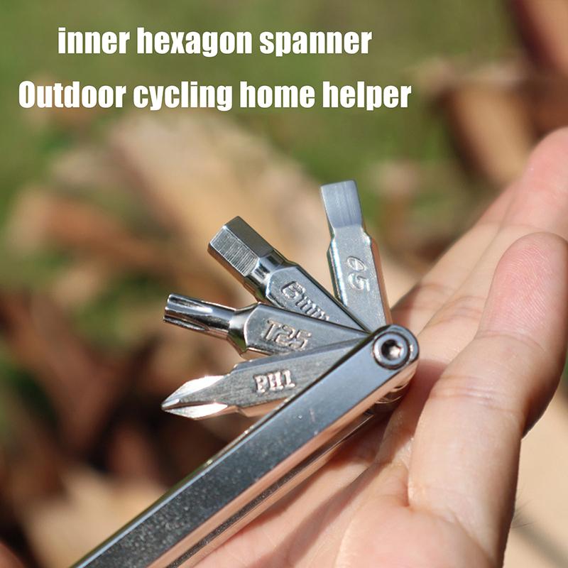 1Pc 8 In 1 Function Bike Tool Portable Cr-V Steel Hex Spoke Wrench Motorcycle Cycle Screwdriver Multi Bicycle Repair Tool
