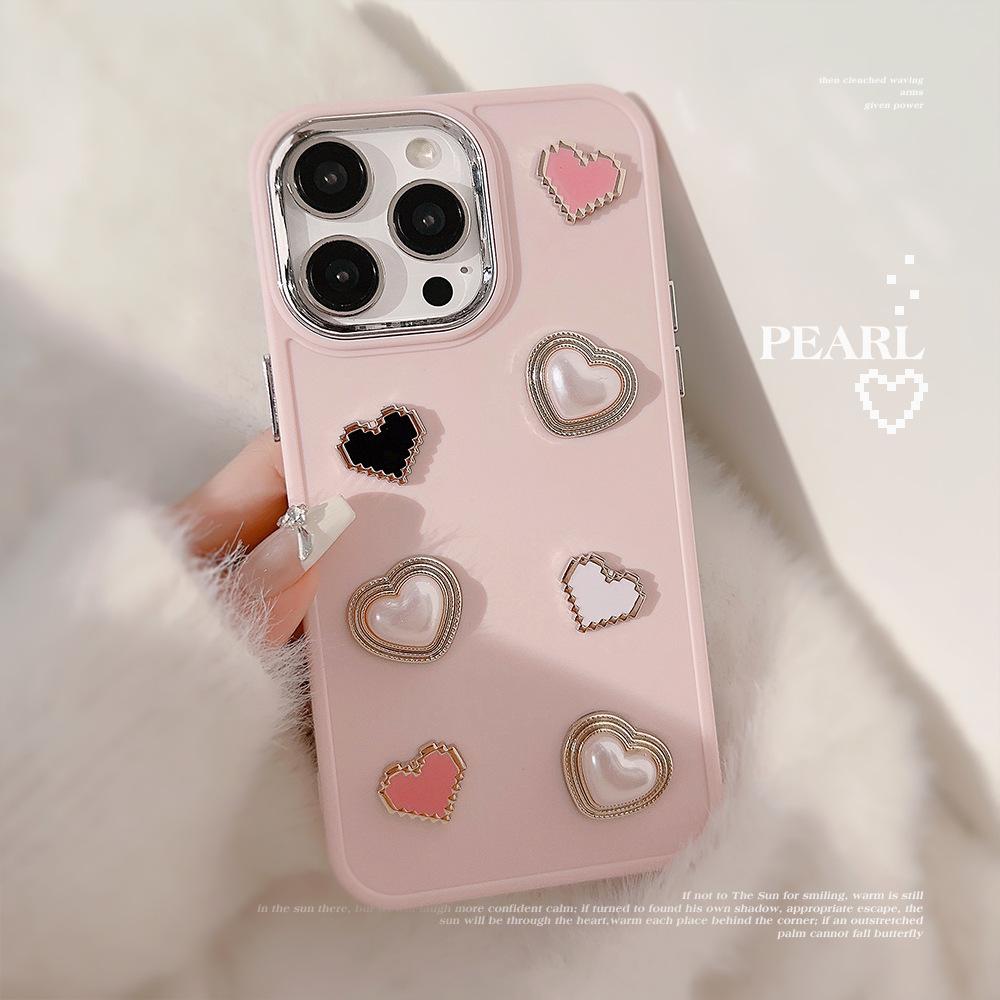 Dolce Amore Perla 17promax Apple 15 Custodia per Telefono Cellulare Iphone13 Gemma Tridimensionale 11 Adatto per 16 Set Morbido