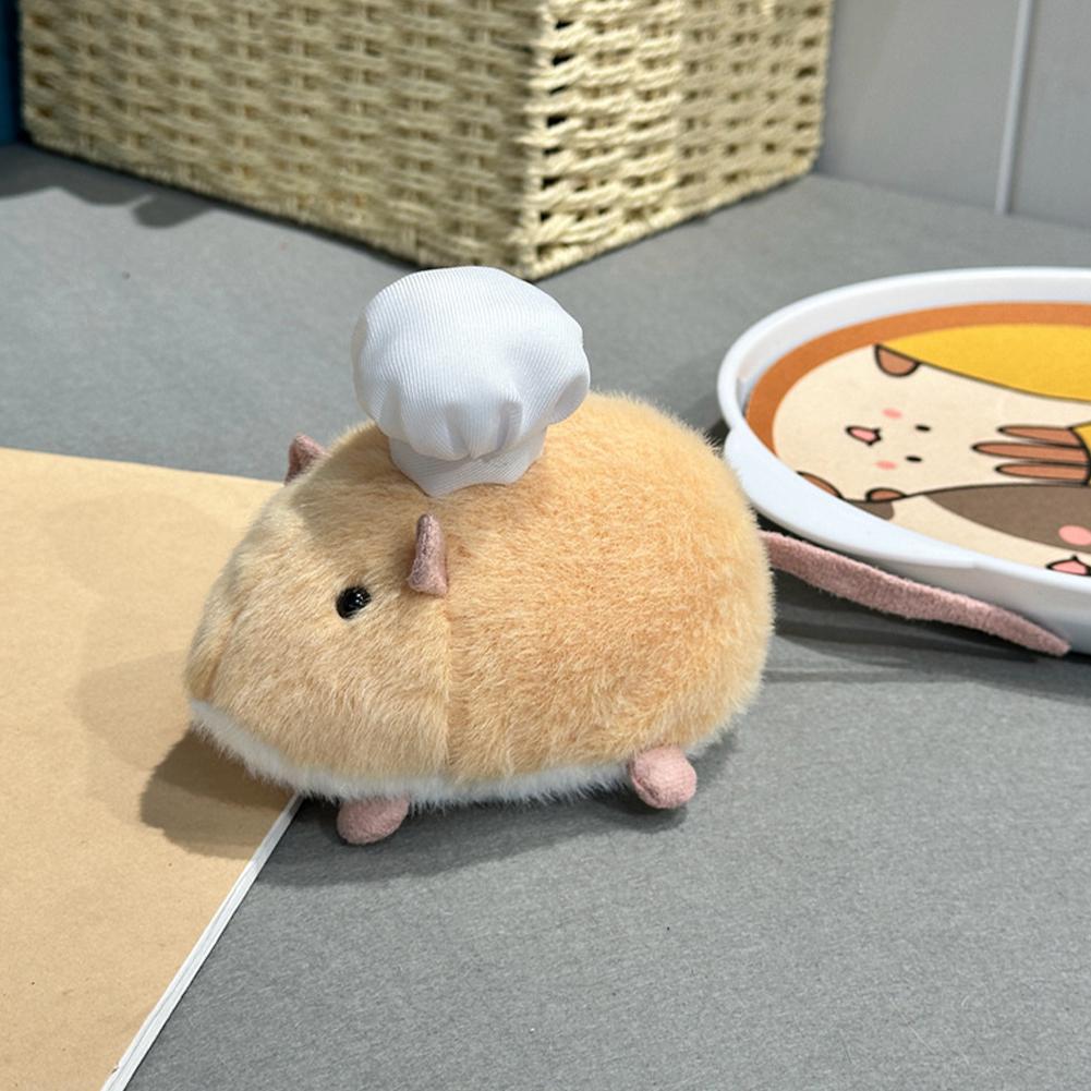 12CM Kawaii Cartoon Simulation Anime Flower Branch Mouse Stuffed Animal Plush Toy Children's Hamster Handmade Doll Festival Gift