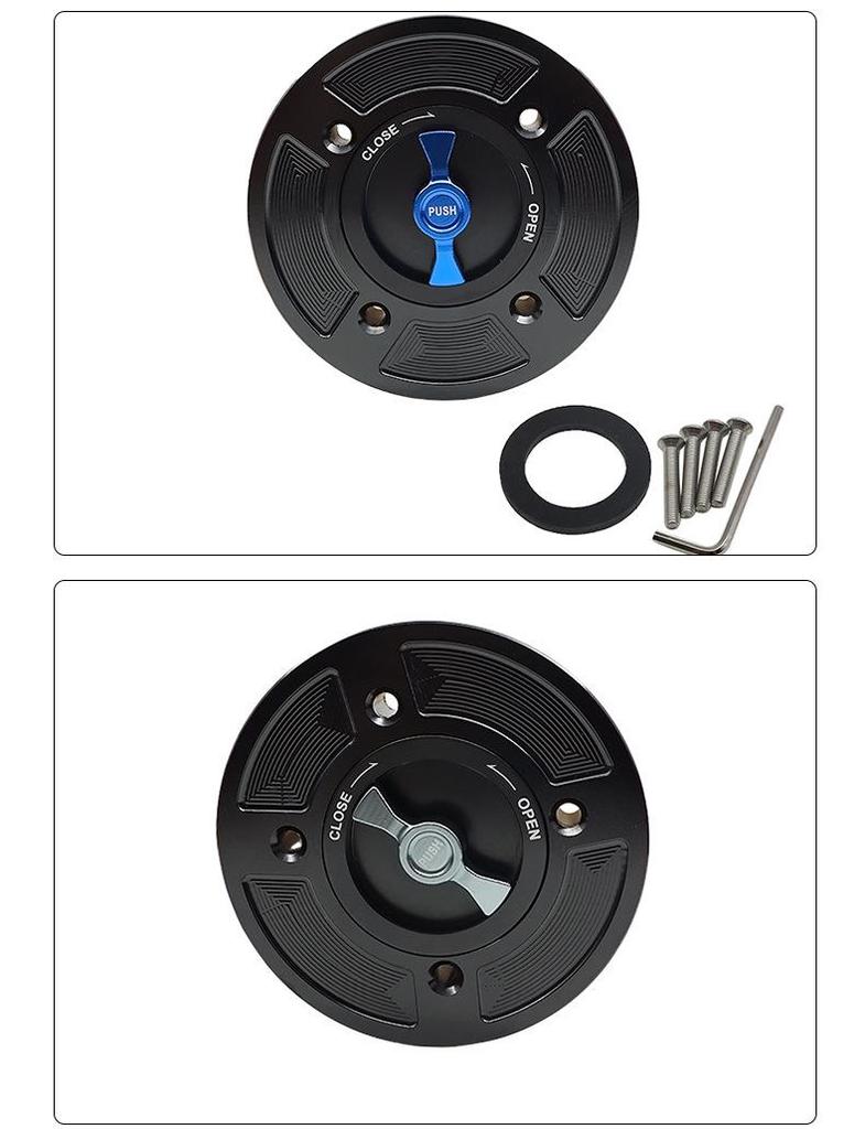 The SH-L6007 is a high-quality, durable aluminum alloy fuel tank cap designed for motorcycle modifications.