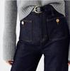 High-Waist Schlagjeans im europäischen und amerikanischen Stil