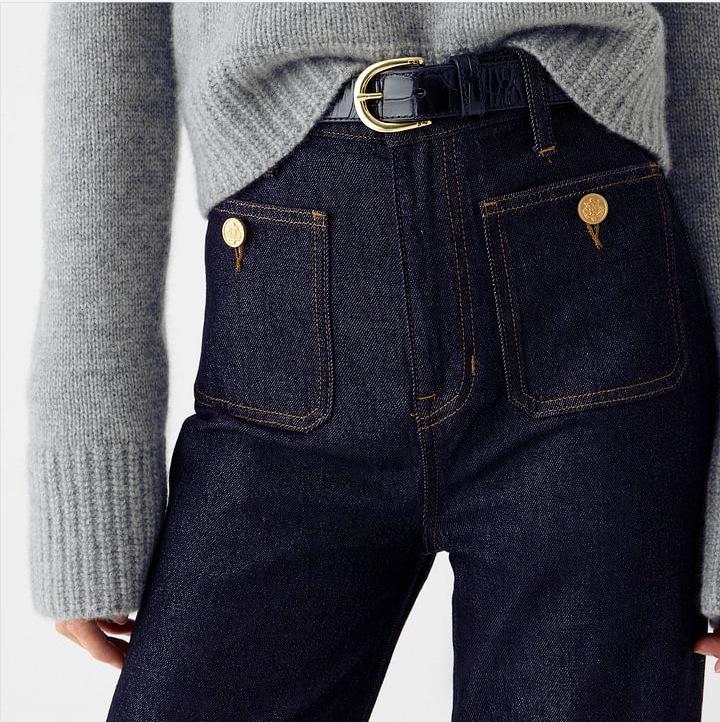 High-Waist Schlagjeans im europäischen und amerikanischen Stil