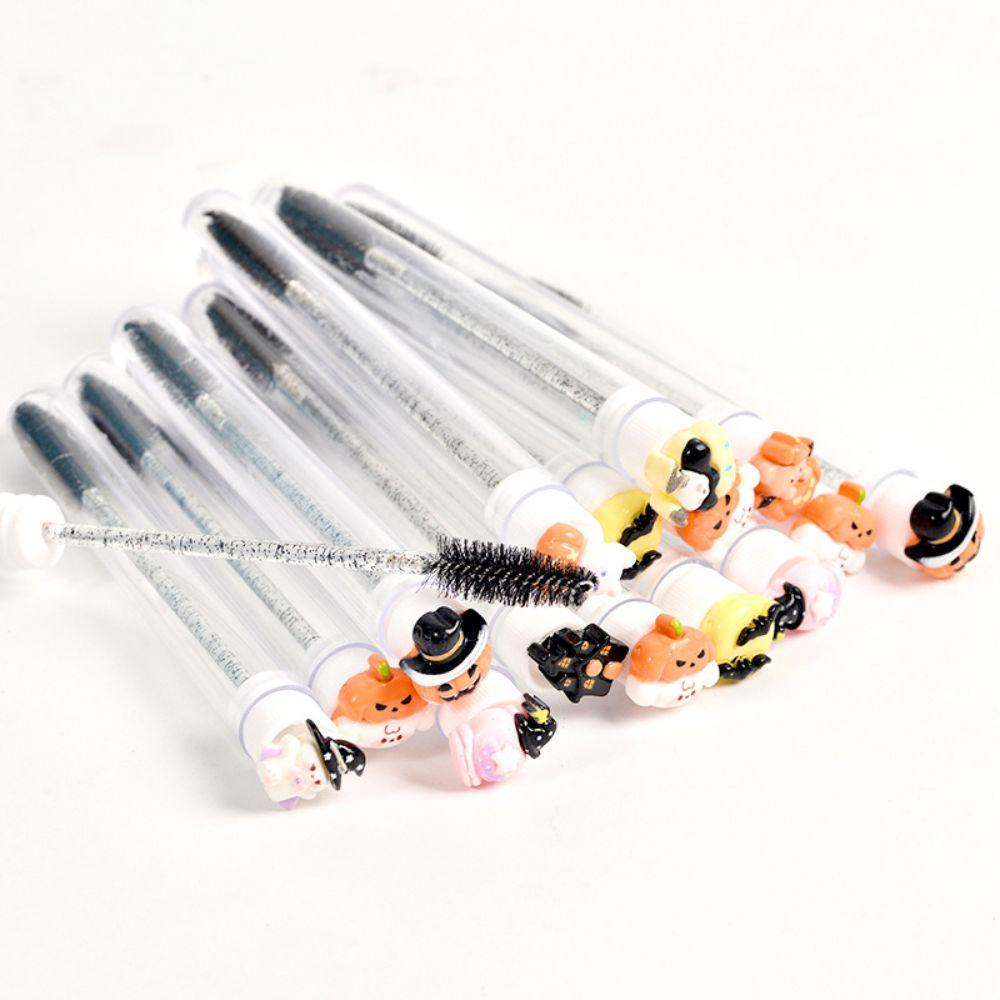 10Pcs Halloween Tube Eyelash Brush Crystal Handle Mascara Wand Halloween Mascara Wand For Women