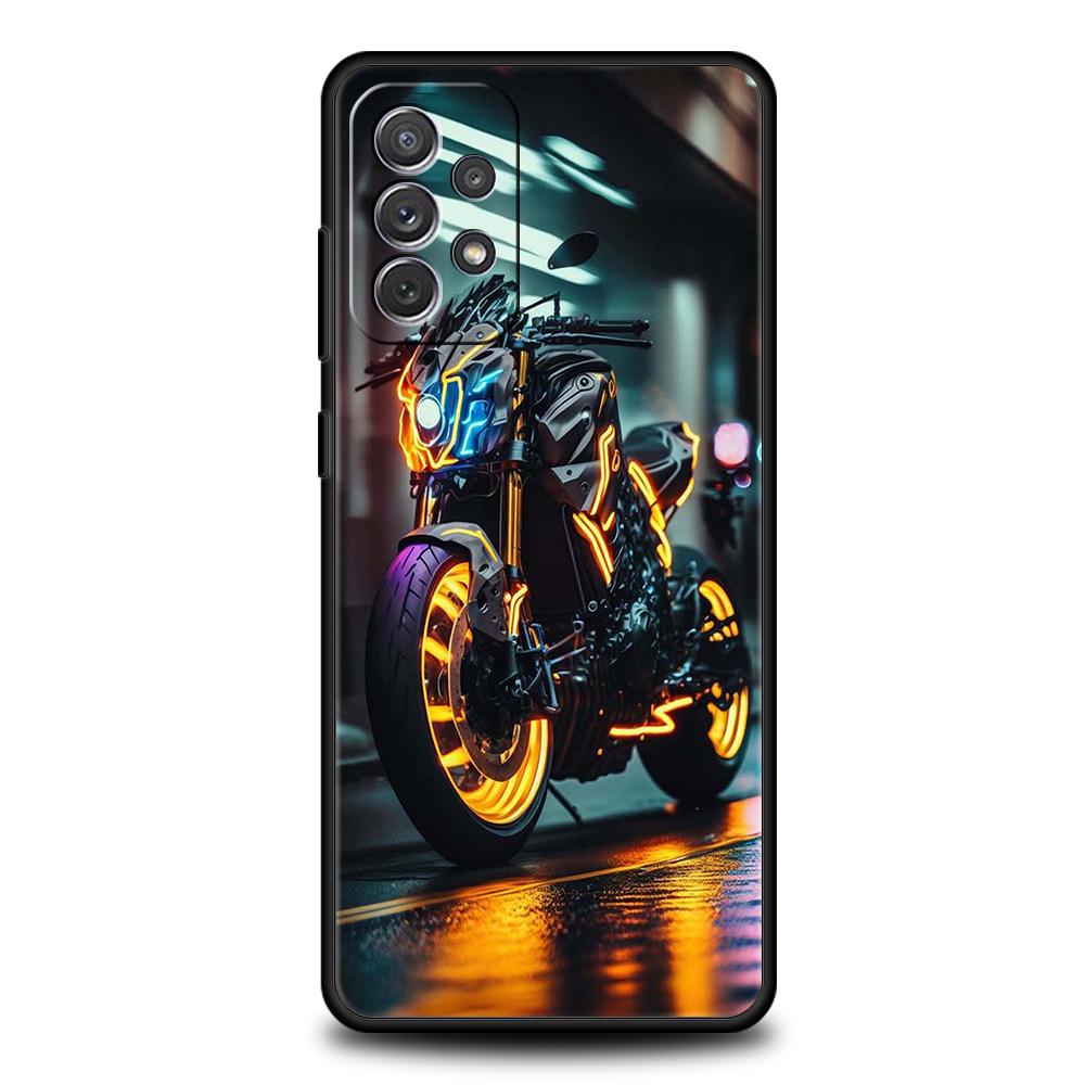 Motorcycle Phone Case for Samsung Galaxy A15 A14 A25 A54 A34 A51 A71 A72 A73 A32 A52 A52S A11 A21S A31 A41 5G Soft Shell Capas