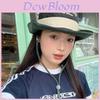 Stylish Japanese Color Block Embroidered Fisherman Hat For Women Summer Travel Sun Protection