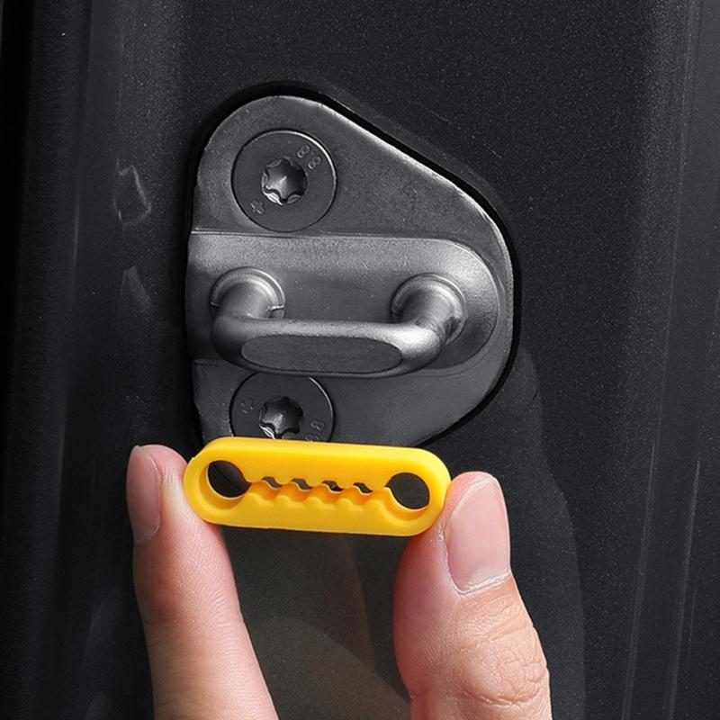 Auto Door Buffer Pad Silicone Shock Absorb Noise Reduction Strips Universal Edge Guards 4Pcs for Most Cars & SUVs
