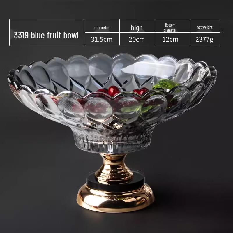 Flavinmci European Crystal Glass Double Layer Fruit Snack Plate