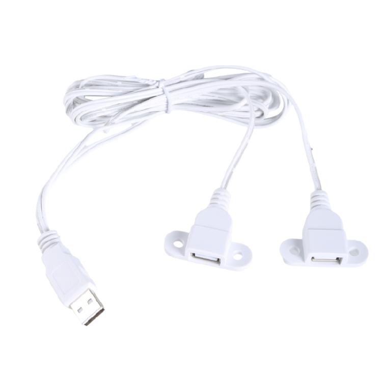 

USB Splitter Charging Cable Double Output Female To Male Port Fixed Hole Pattern For Easy Mounting белый