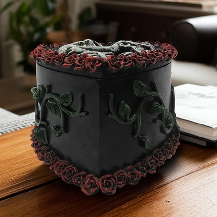 Halloweens Jewelry Organizers Heart Shaped Resin Box Craft Storage for Home Decoration and Accessories