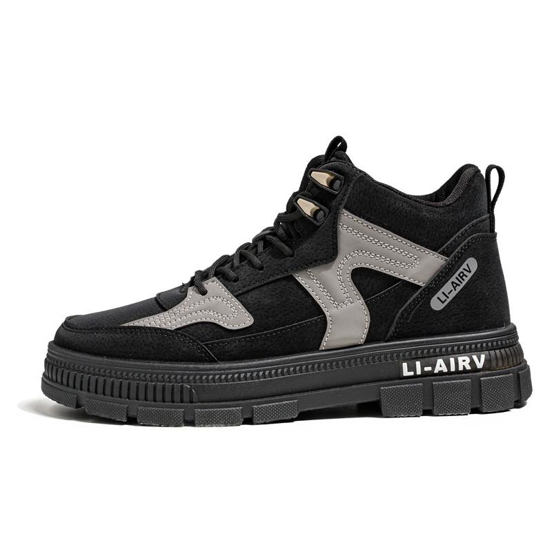 Ins Trend Men's Autumn Winter Boots Hightop Skateboard Shoes Students Boys Platform Walking Casual Boots