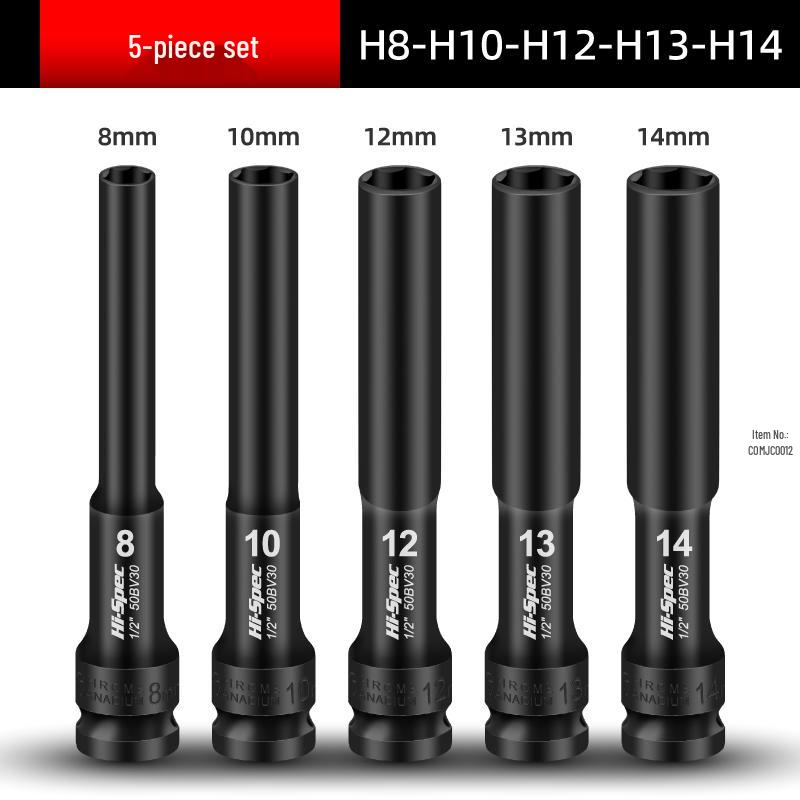 Extended Thin-Walled Hex Deep Impact Socket 8mm for Electric Wrench