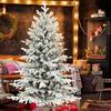 Artificial Christmas Tree, 150cm Christmas Tree with Snow, 1162 Branches, Foldable Metal Stand