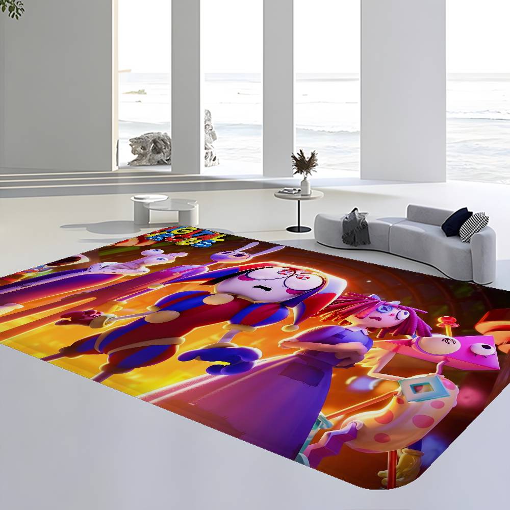 T-the A-amazing D-digital Circus Room Mats Anti-slip Absorb Water Long Strip Cushion Bedroon Mat Welcome Doormat