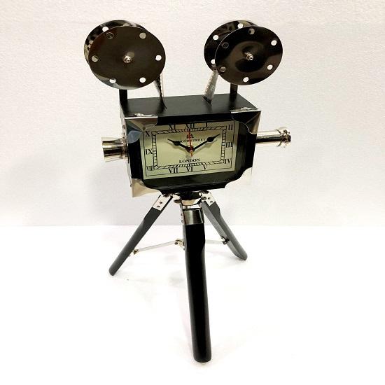 

Brass Table Wooden Stand Projector Clock Nautical Style Maritime Ship Desk Clock Home Decor