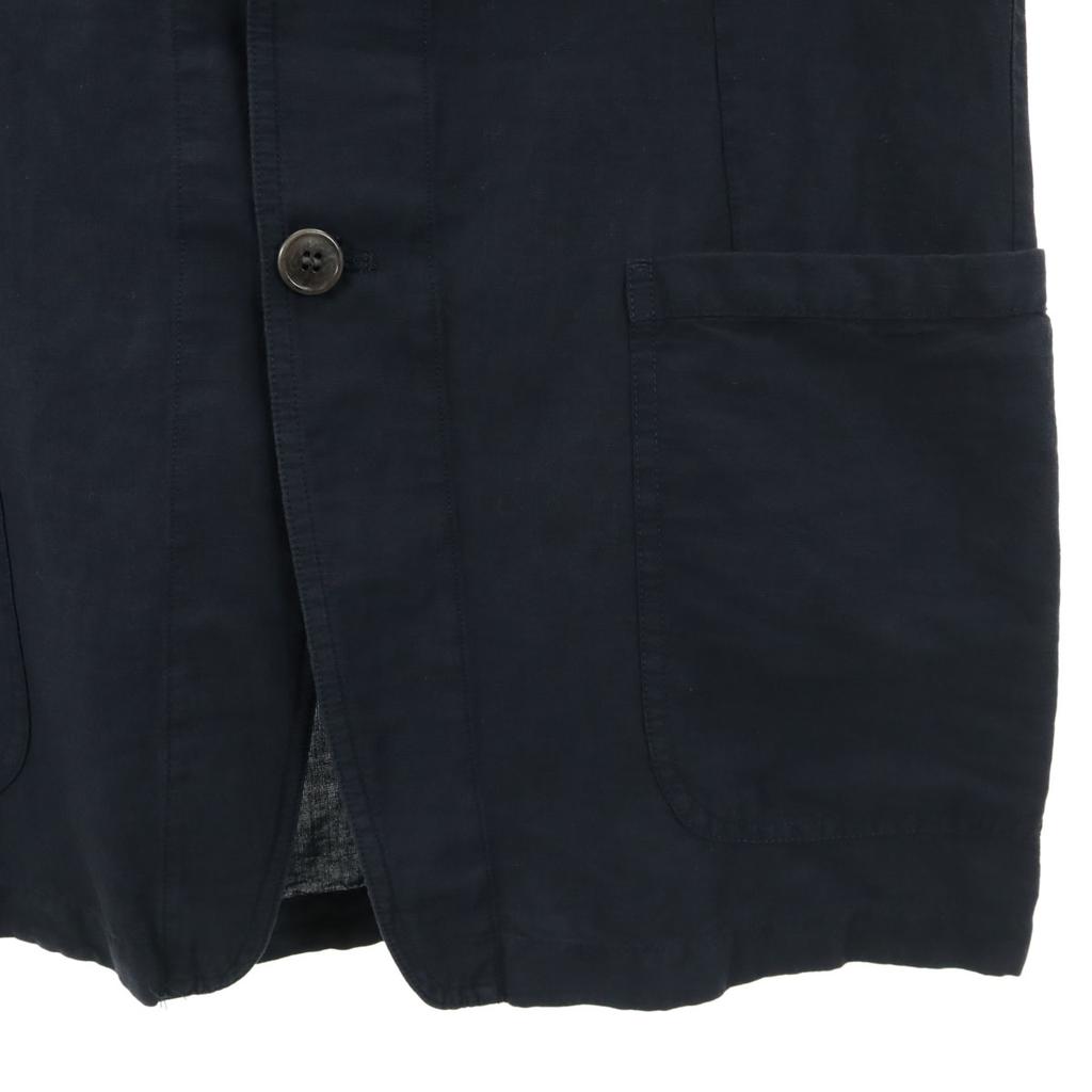 DRIES VAN NOTEN Linen Blend Drivers Jacket 48 Navy Men's Used