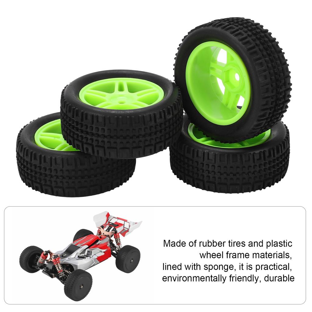 4PCS 75mm RC Car Tire U Type Rubber RC Vehicle Wheel Remote Control Car Tire for   144001 1Celsius14 RC Car