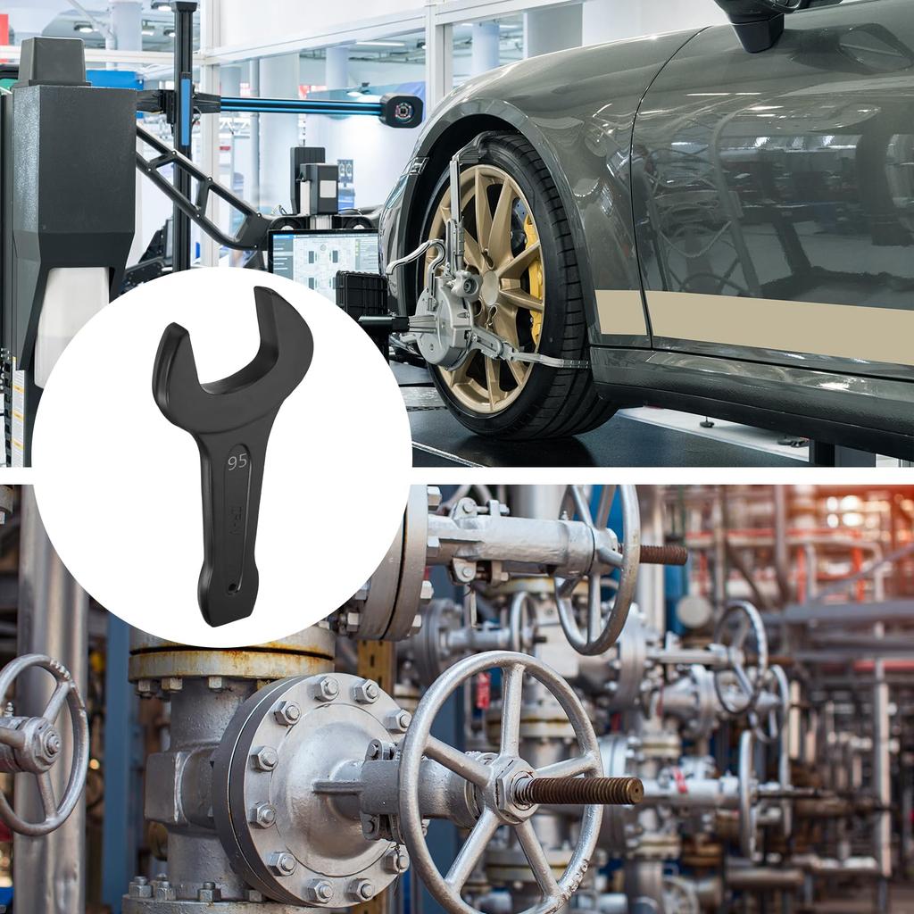 uxcell Striking Metric for and Automotive Repairs Open-End Wrench, 95mm, CR-V Steel, Single-Ended, U-Head Wrench, Baking, Painting,