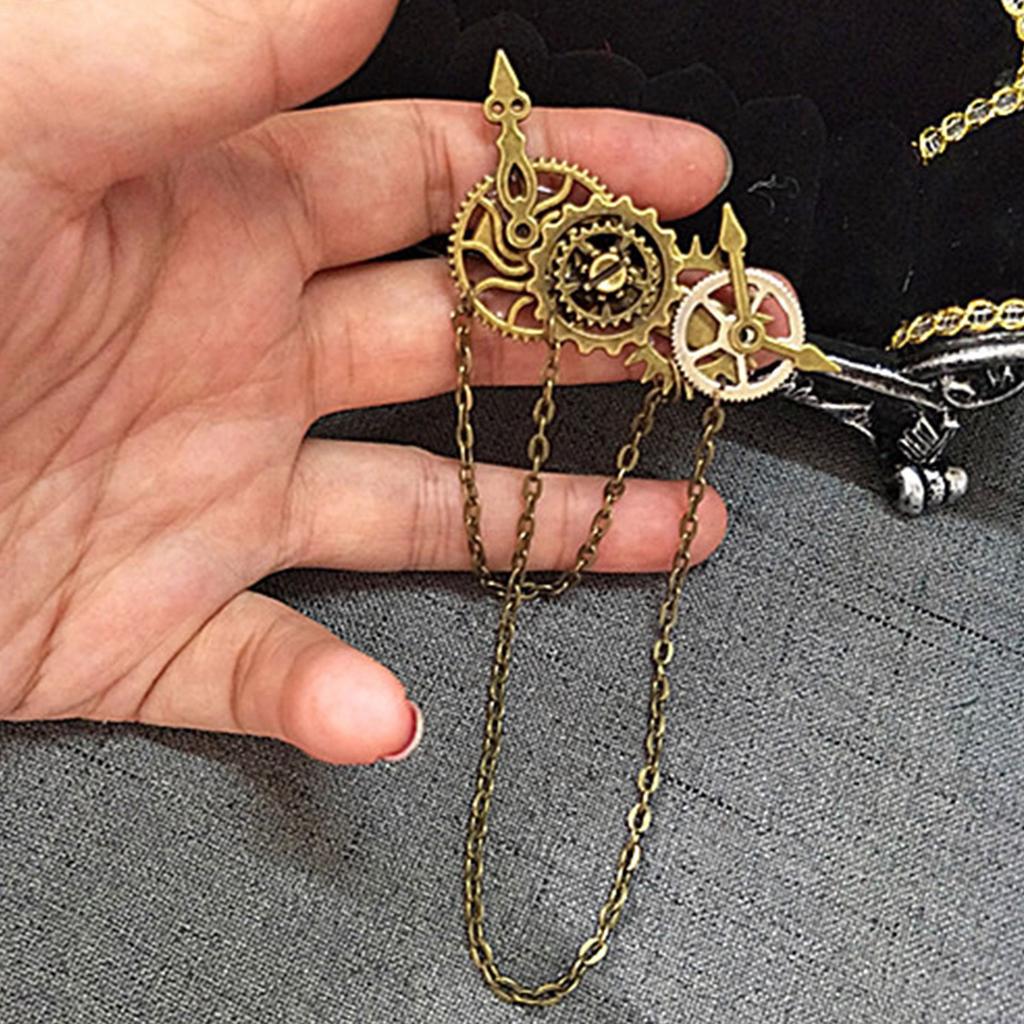 Vintage Steampunk Hair Clip Punk Gothic Headwear Hairpins Barrettes Hair Accessories Tassels Chain Hairpin