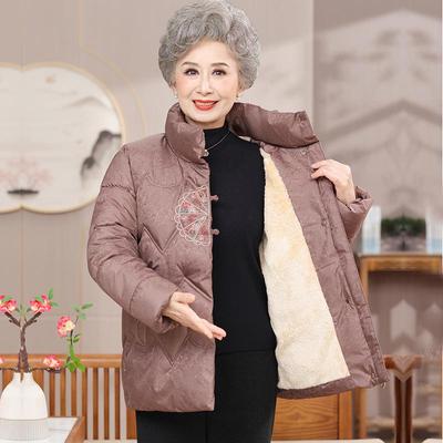 Women's Cotton-Padded Jacket: Fleece-Lined, Thickened, National Style for Elderly, Winter Coat for Grandma, Tang Suit Design