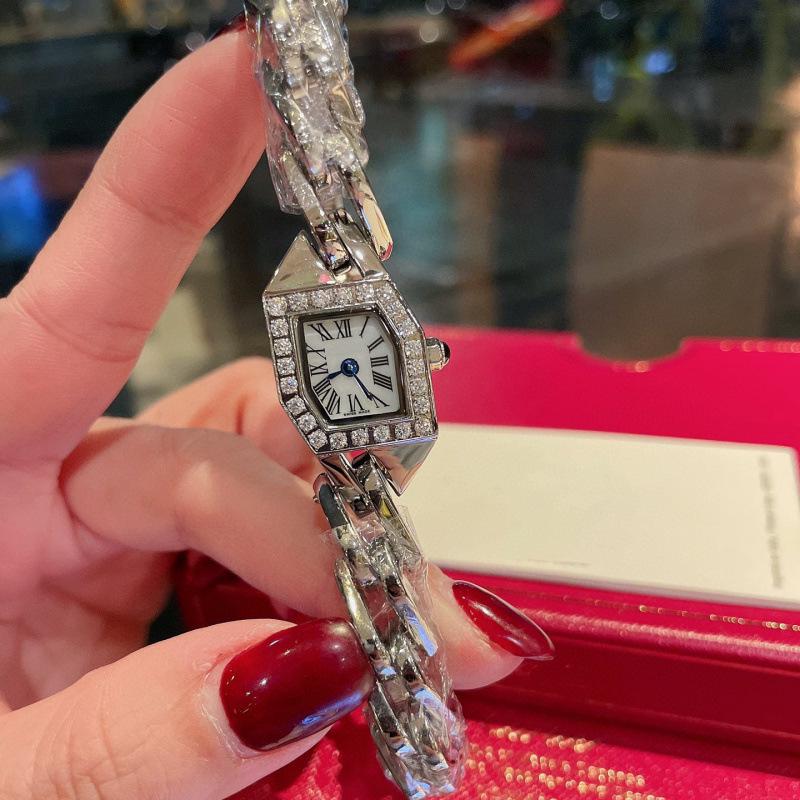 Elegant Kajia Ladies Watch: Geometric Hexagonal Case with Diamond Bezel and Exquisite Band