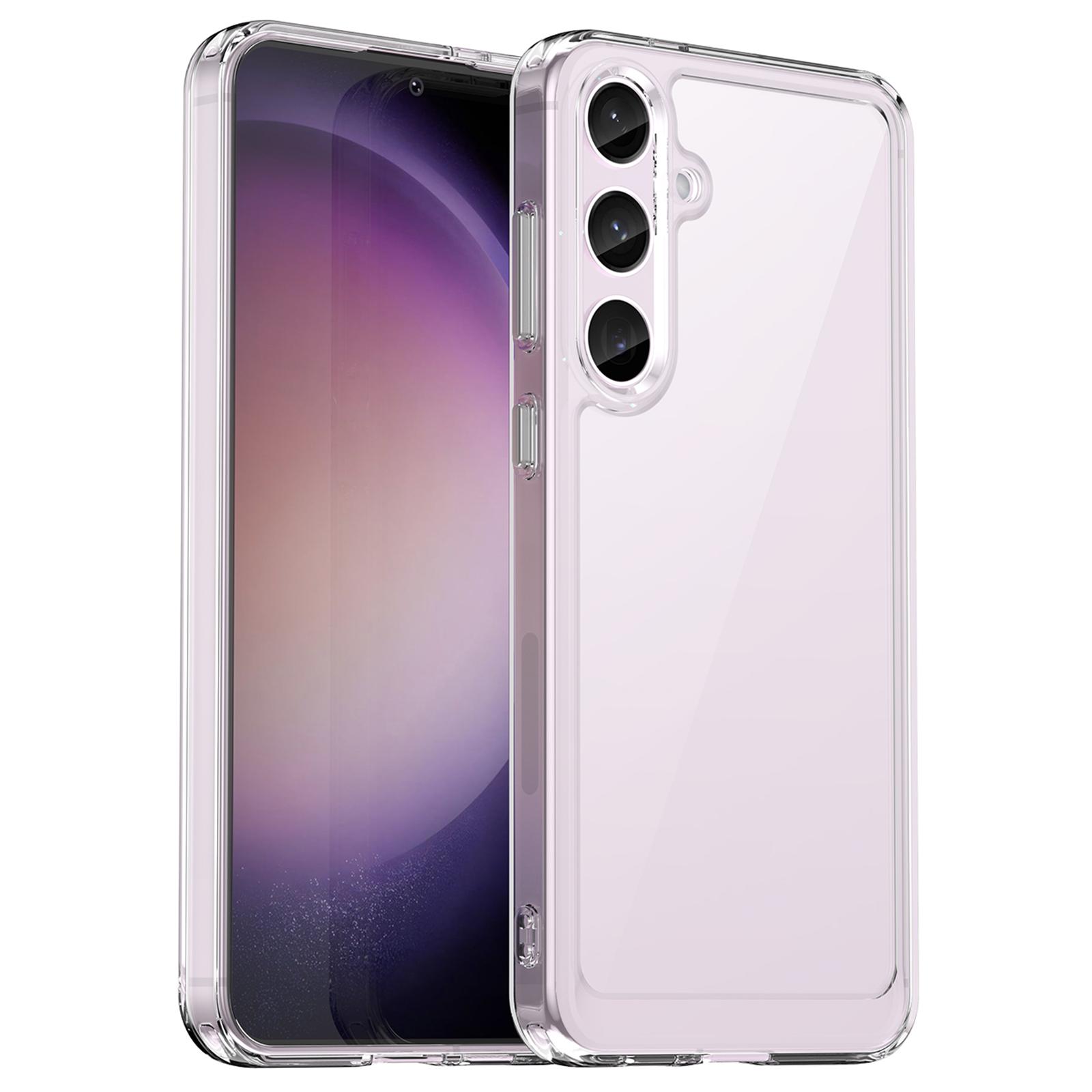 

For Samsung Galaxy S24 Case Ultra-Transparent Phone Cover with Electroplated Buttons (Big Rear Lens Hole) A