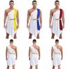 Greek Roman Role Play Outfit - Men's Color Block One Shoulder Dress Irregular Hem for Halloween Party
