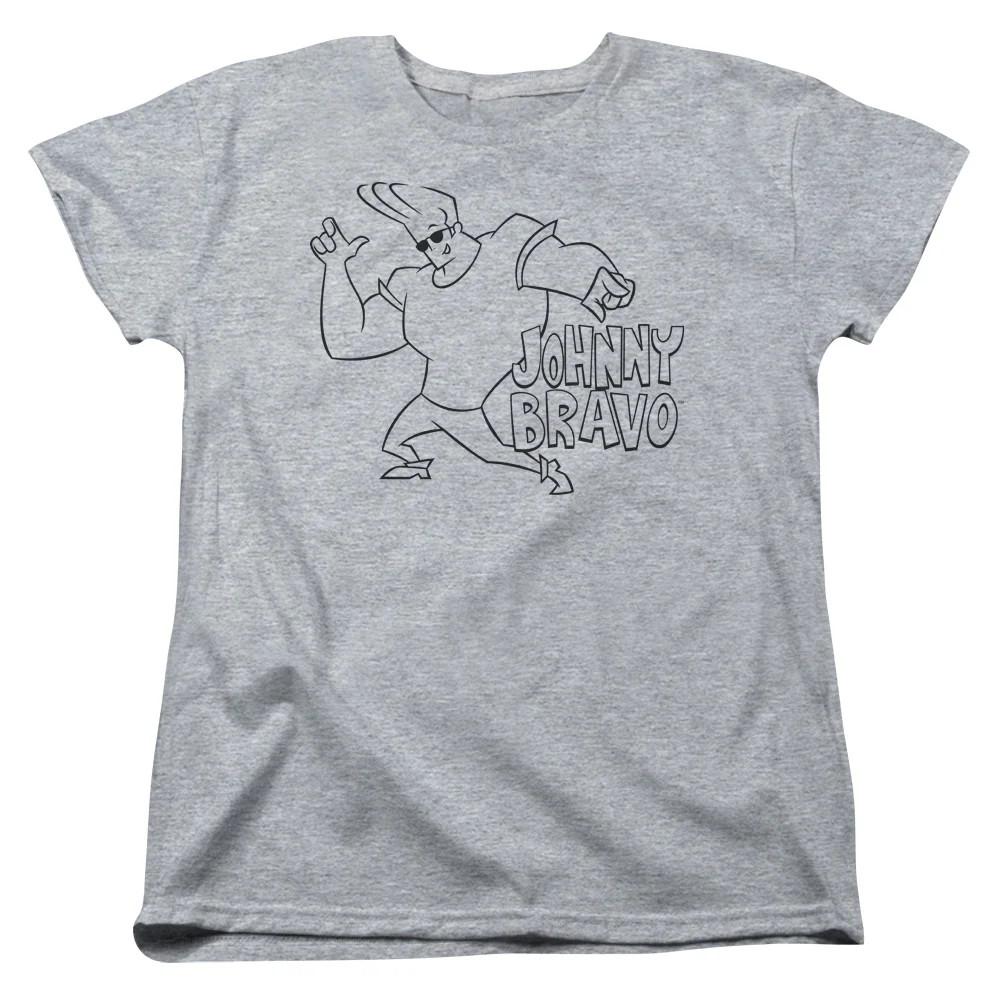 

Johnny Bravo Jb Line Art Womens T Shirt Athletic Heather 4XL