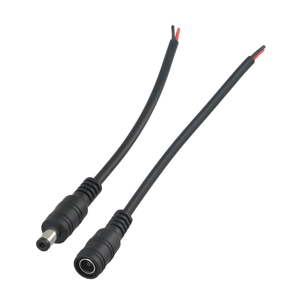 DC Power Cable Set 5 Pairs 5 5x2 1mm Male Female Connector 1 Pin for CCTV Camera and LED Strip Power Supply Line 30cm Length