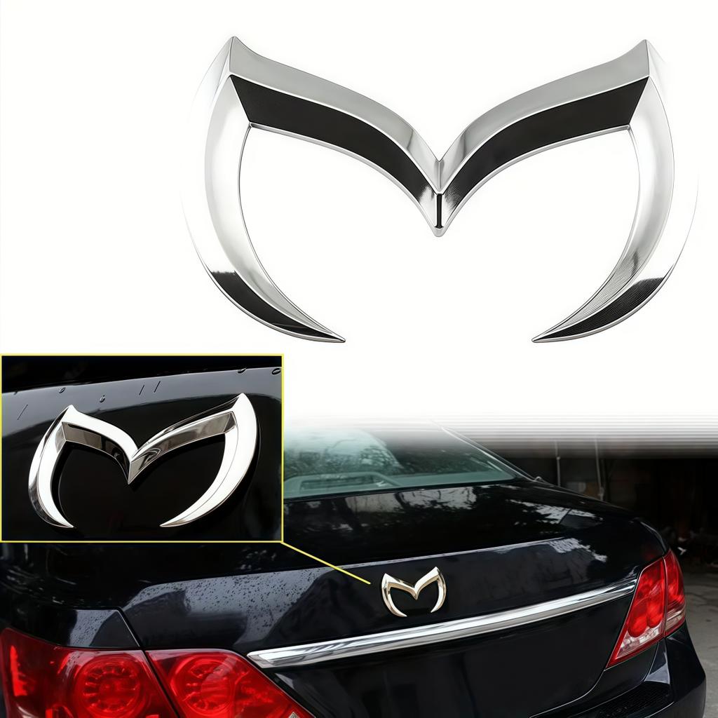 Sporty Metal'M' Rear Trunk Badge Decal Emblem Rear Trunk Evil m Emblem Logo Decor Badge Decal for Mazda