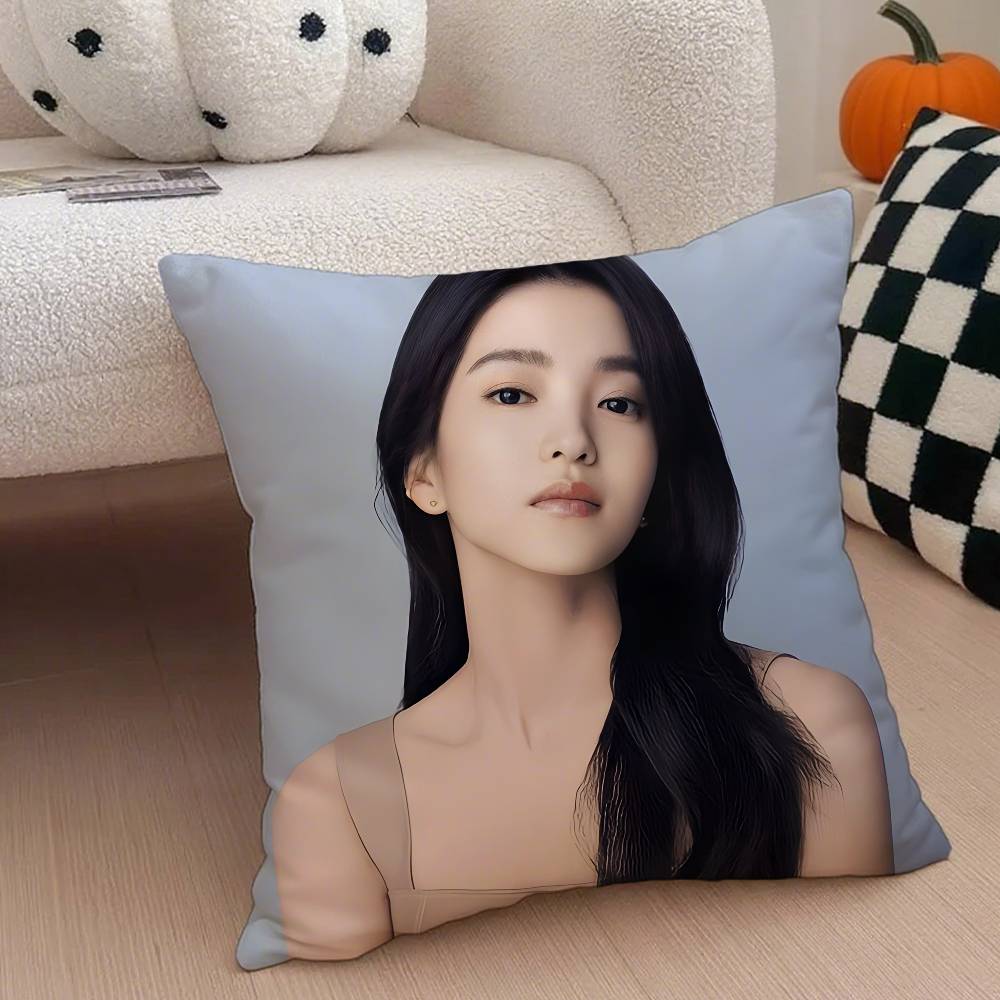 

Kim Tae ri Pillow Case Anti-dustmite Pillowcase Invisible zipper silky short plush Sofa cushion cover 12x12Inch