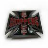 Personalized Cross Emblem Black Leather Belt Buckle