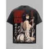 Kuchiki Rukia Print T-shirt BLEACH Anime Clothing Men Women Short Sleeve Cotton Tshirts Washed Tee Harajuku Oversized T Shirt
