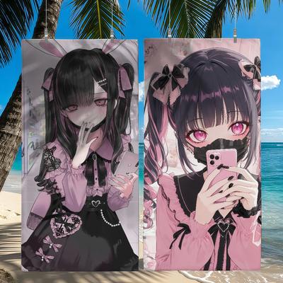 Cartoon Anime Popular J-Jirai K-Kei Fashion Quick Drying Beach Towels Are Suitable For Swimming Pools Camping Yoga And The Gym