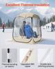 Pop-up Sportzelt, 1,27x1,27 m Klares Blasen-Zelt für 1 Person, Wasserdichter Outdoor-Pod mit Bodenmatte & Dachabdeckung, Garten-Iglu-Kuppelzelte Camping