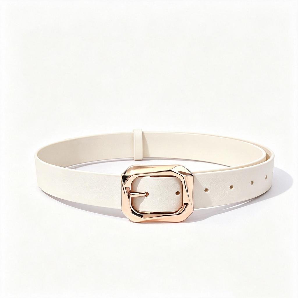 Korean Style Women's PU Leather Belt with Irregular Square Buckle - Solid Color Waistband for Casual & Commuting Outfits