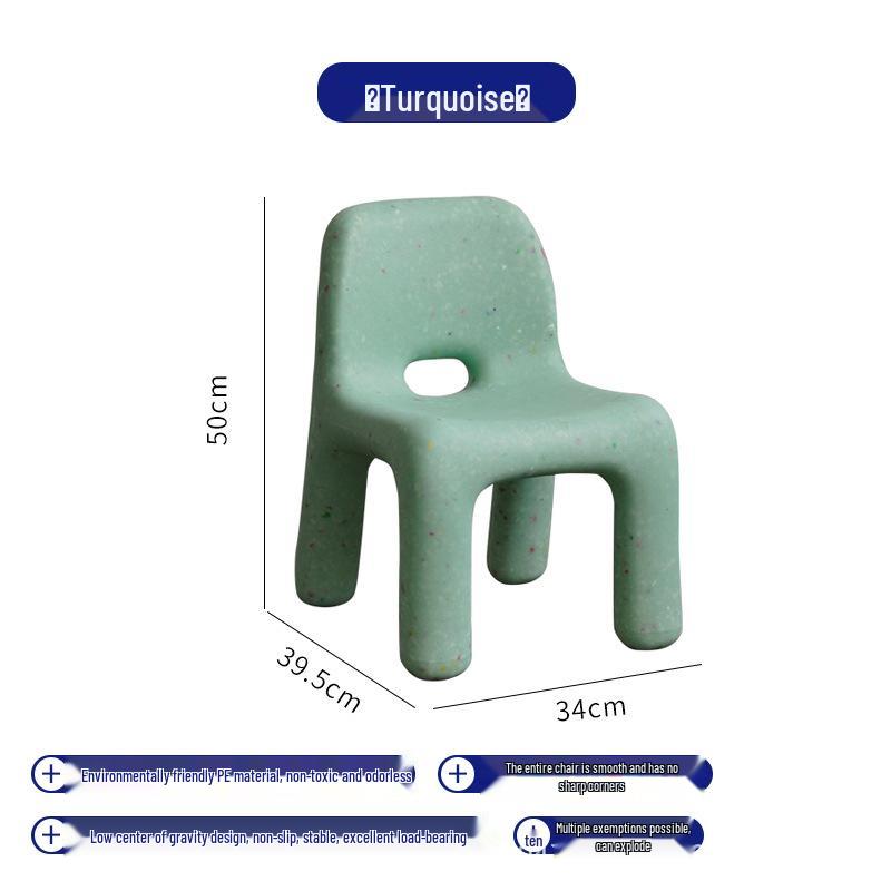 Charming Nordic Children's Chair with Backrest - Kids' Early Education Stool