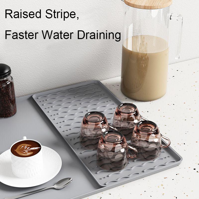 Coffee Mat Tables Silicone Kitchen Mat Non-slip Coffee Machines Bar Mat For Drying Dishes Home Cafe Cup Drying Table Pad