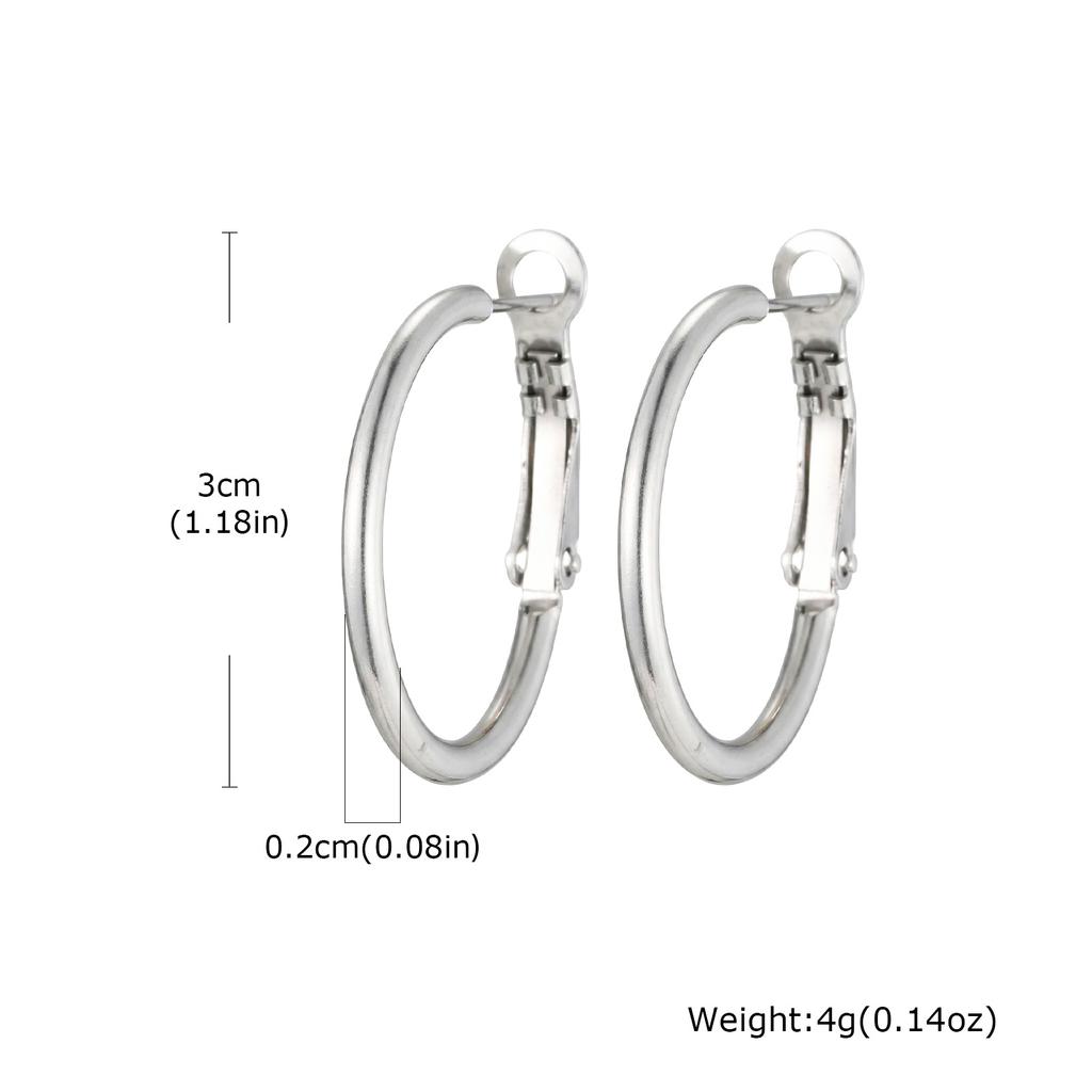 Minimalist Round Hoop Earrings for Women Stainless Steel Geometric Earrings Hip Pop Fashion Jewelry Gift