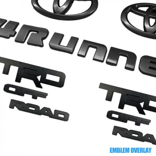 Sovrapponi! Nuovo 2014-2024 PER Toyota 4Runner Trd off Road Kit Emblemi Nero Opaco