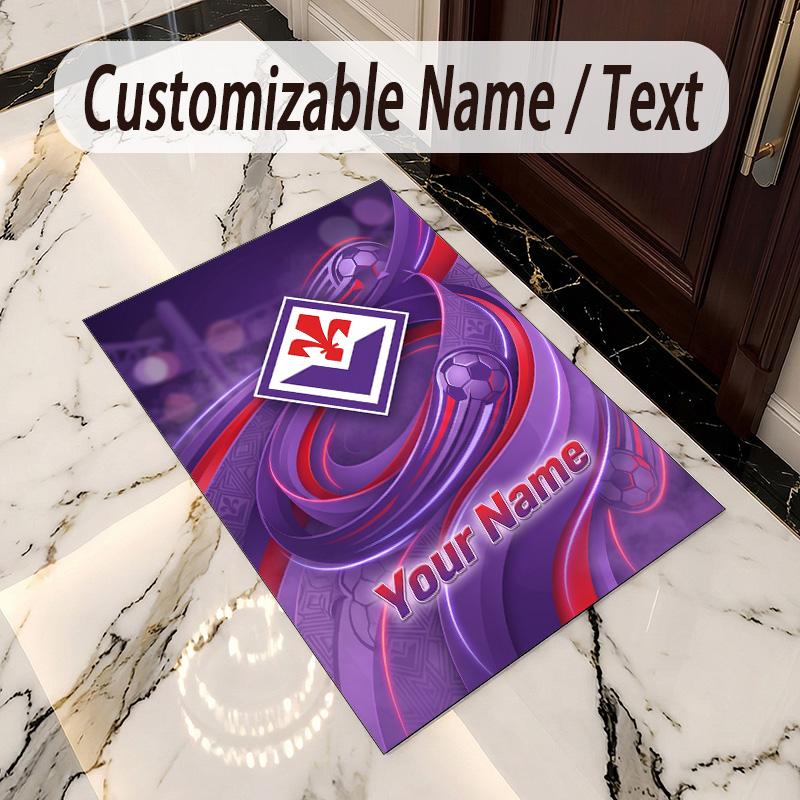 Crystal Velvet Rug Fiorentina FC Print Custom Name Text Floor Mat Home Decor