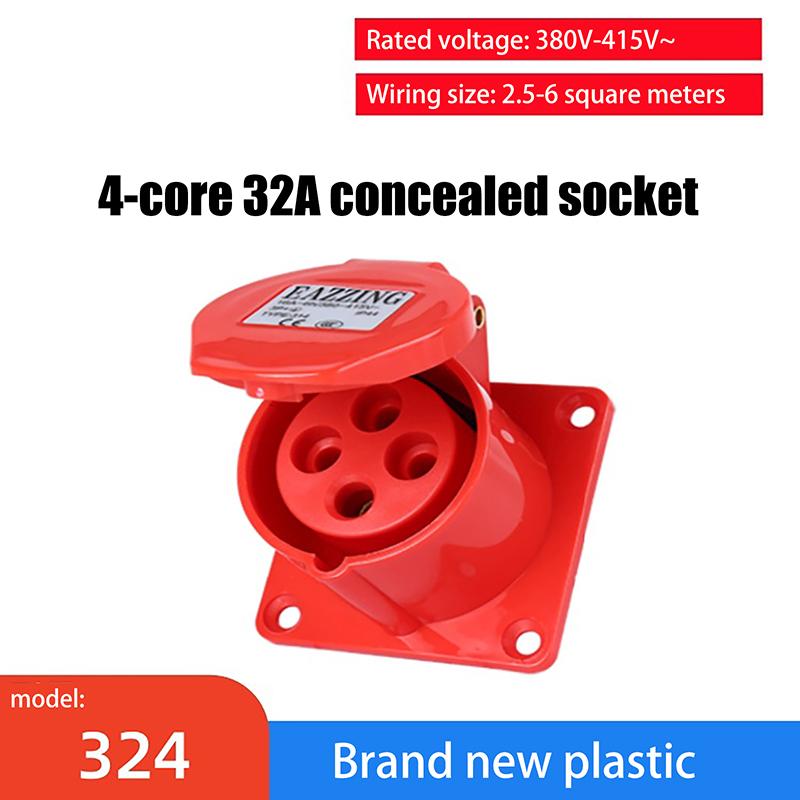 1 Piece 3Pin 4Pin 5Pin Industrial Plug And Socket Waterproof Connector 16A/32A Electrical Connection Wall Mount Socket
