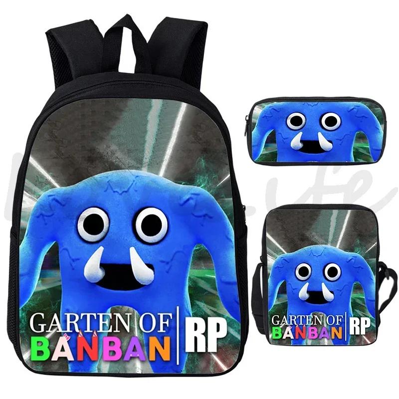 3Pcs/set Garten Of BanBan Backpack Anime Game School Bags Boys Girls Bookbag Cartoon Large Capacity Children Schoolbag Mochila