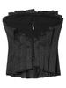 Sweet Women's Embroidered Gauze Blouse with Hollow-Out Waist-Cinching Pleated Bandeau