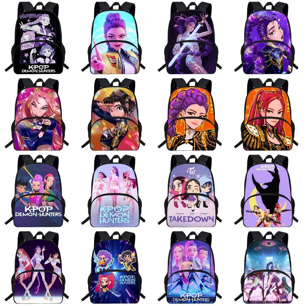 Hunters Demon Kpop Cartoon School Backpack Durable Material Anti Shock Students
