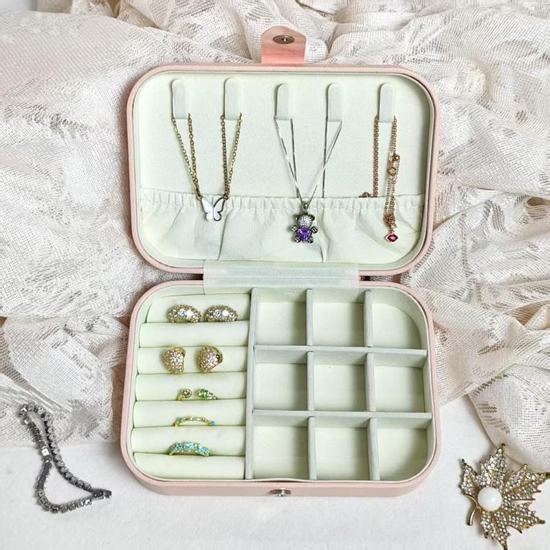 Portable Jewelry Storage Box Travel Small High-end Exquisite Large-capacity Earrings Ring Antioxidant Jewelry Box