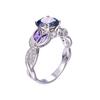 Popular creative hot sale, colorful water drop oval zircon women's ring, copper silver-plated exquisite jewelry